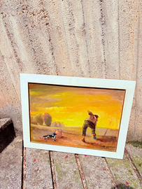 Dipinto " contadino al tramonto" firmato Assani