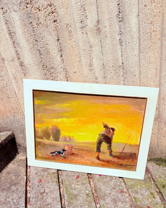 Dipinto " contadino al tramonto" firmato Assani