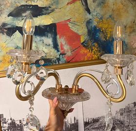 8 Applique Cristallo e Oro Ideal Lux Negresco