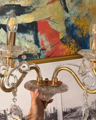 8 Applique Cristallo e Oro Ideal Lux Negresco