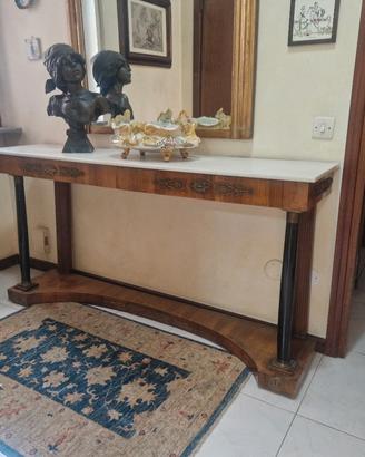 Elegante Consolle Antica in Stile Impero con Marmo