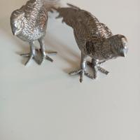 Coppia fagiani placcati argento