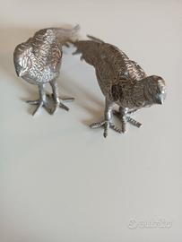 Coppia fagiani placcati argento