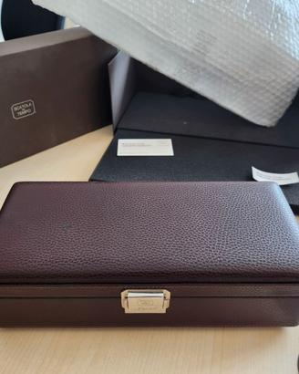SCATOLA*DEL*TEMPO*PORTAOROLOGI*4*POSTI*PELLE*BROWN