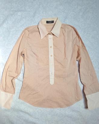 Camicia camomilla Italia Rigata Beige e Panna a co