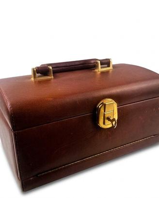 Bauletto portagioie portaoggetti vintage ecopell