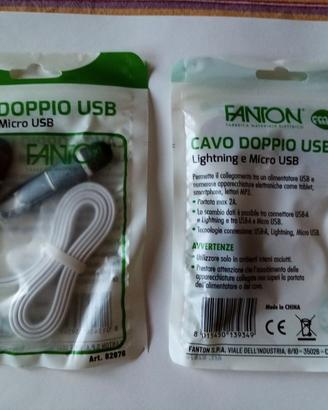 Cavo da Lighting e Micro USB a USB ART.82878 Fanto