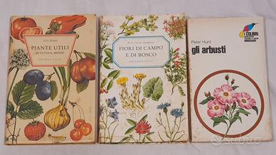 Piante Fiori Arbusti, 3 libri illustrati Vintage