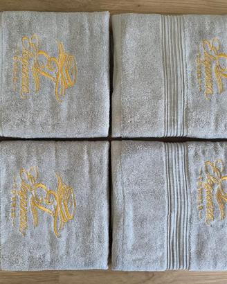 4 PEZZI ASCIUGAMANI 100% COTONE