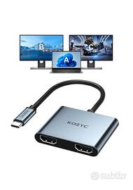 KOZYC Adattatore da USB C a doppio HDMI, 4K a 60 H