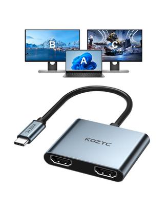 KOZYC Adattatore da USB C a doppio HDMI, 4K a 60 H