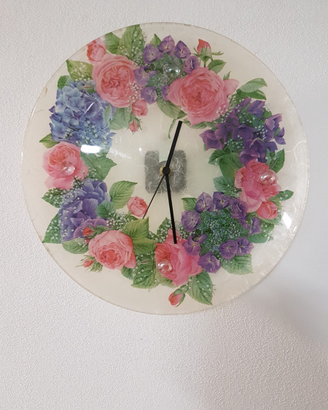 Orologio decorato decoupage diametro 37 cm