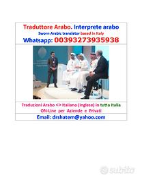 Traduttore Arabo Giurato in tutta Italia