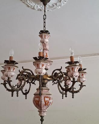 Lampadario vintage in ceramica
