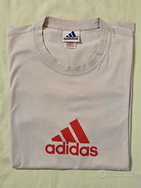 Adidas Vintage – T-Shirt Grigio/Panna con Logo