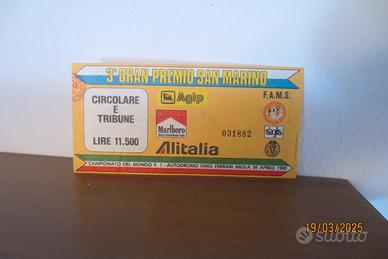 BIGLIETTO 3° GRAN PREMIO SAN MARINO F1 1983