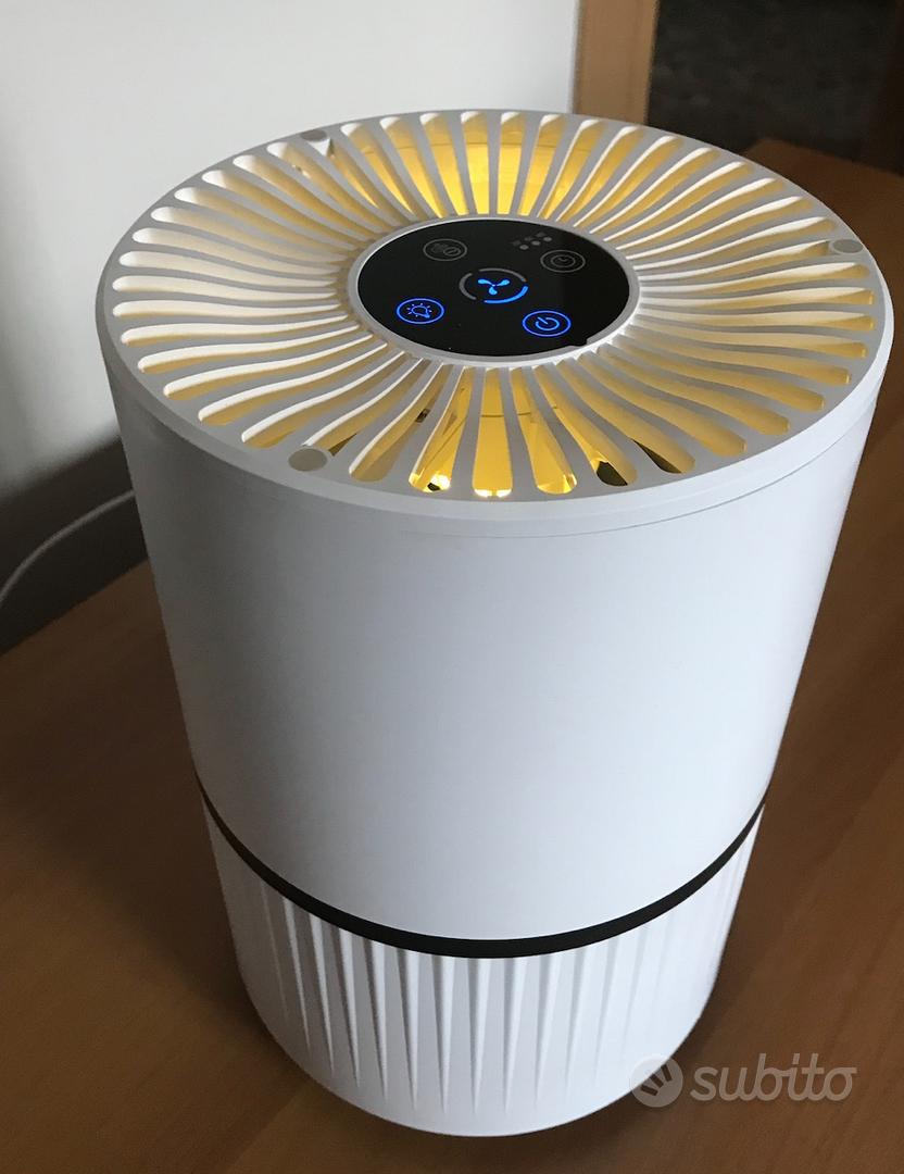 Purificatore D'Aria Portatile Air Purifier Filtro Hepa Luce Ricarica Usb  Silenzioso 