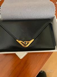Cartier Portachiavi unisex in pelle nera cabochon