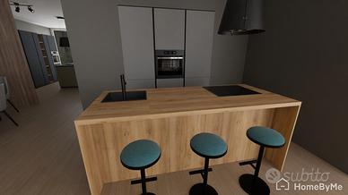 CUCINA CON ISOLA – ELETTRODOMESTICI + LAVATRICE