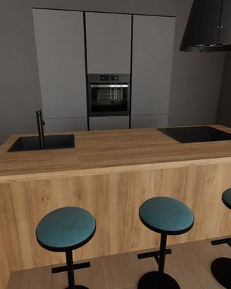 CUCINA CON ISOLA – ELETTRODOMESTICI + LAVATRICE