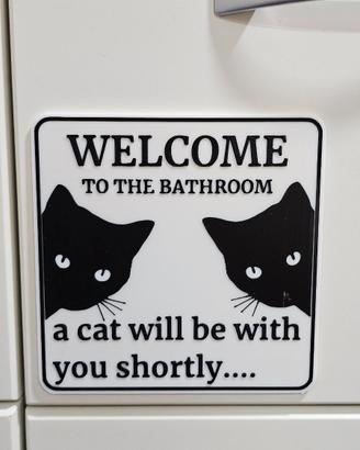 insegna divertente WC gatti