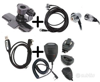 Baofeng kit microfono cavo usb e staffa antenna