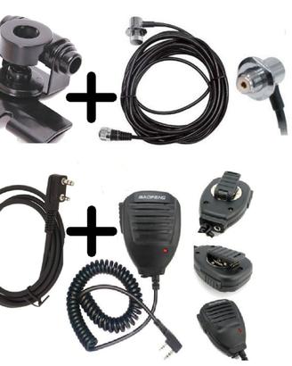 Baofeng kit microfono cavo usb e staffa antenna