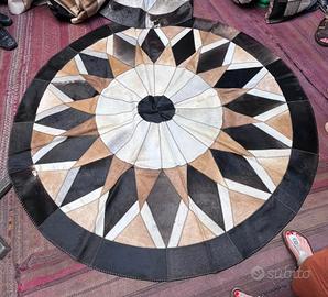 Tappeto pelle di mucca tondo