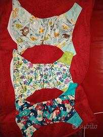 3 pannolini lavabile con 5 pezzi di cotone