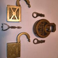 Raro Lotto 3 Lucchetti Antichi Miller Lock Co. 