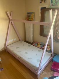 LETTINO MONTESSORIANO 70x140 Rosa con Materasso