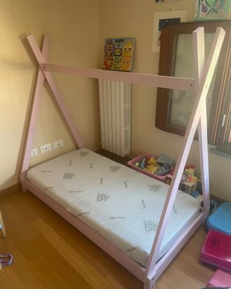 LETTINO MONTESSORIANO 70x140 Rosa con Materasso