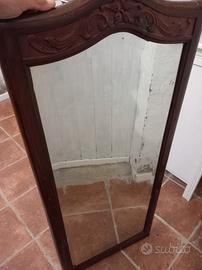 specchio antico a figura intera in legno massello