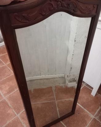 specchio antico a figura intera in legno massello