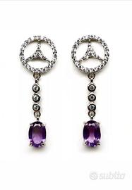 Orecchini in argento con ametista naturale