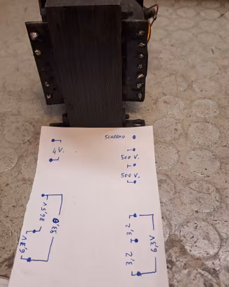 Trasformatore per amplificatore audio.