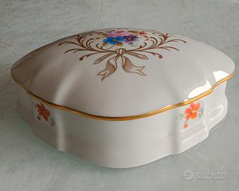 grande portagioie in preziosa porcellana Limoges 