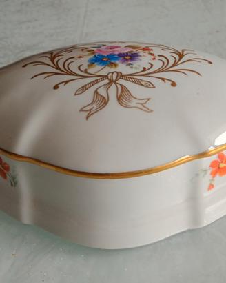 grande portagioie in preziosa porcellana Limoges 