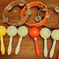 Lotto di maracas e tamburelli Bussola Inn vintage 