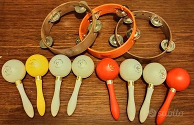 Lotto di maracas e tamburelli Bussola Inn vintage 