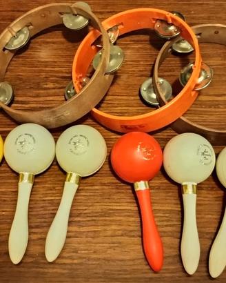 Lotto di maracas e tamburelli Bussola Inn vintage 