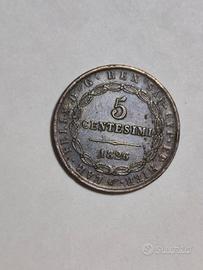 5 centesimi Re Eletto 1° tipo (Rara)  1859 (1826)