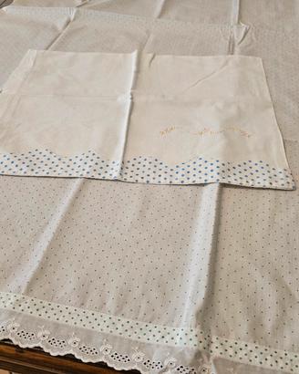 lenzuolino + federa cotone culla lettino 72x112