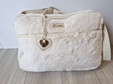 Borsa mamma Nanán ecopelliccia ecrù nuova
