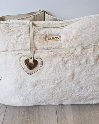 Borsa mamma Nanán ecopelliccia ecrù nuova