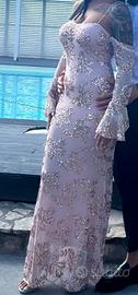 Vestito a sirena rosa brillantinato