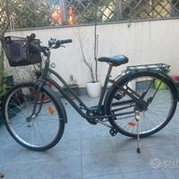 Bici città ELOPS 120 telaio basso azzurra