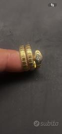 Anello oro 18 k serpente e diamanti