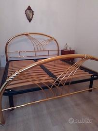 letto matrimoniale in ottone bagno oro