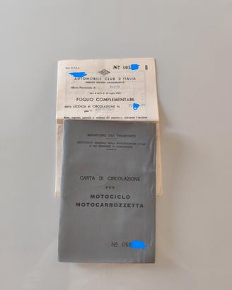 Libretto e foglio complementare Lambretta Li 150 